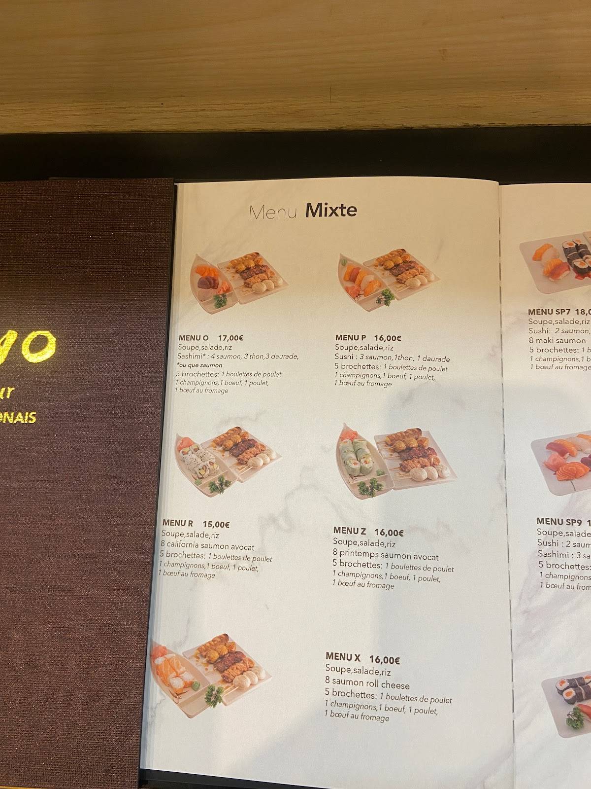 Menu de Tokyo