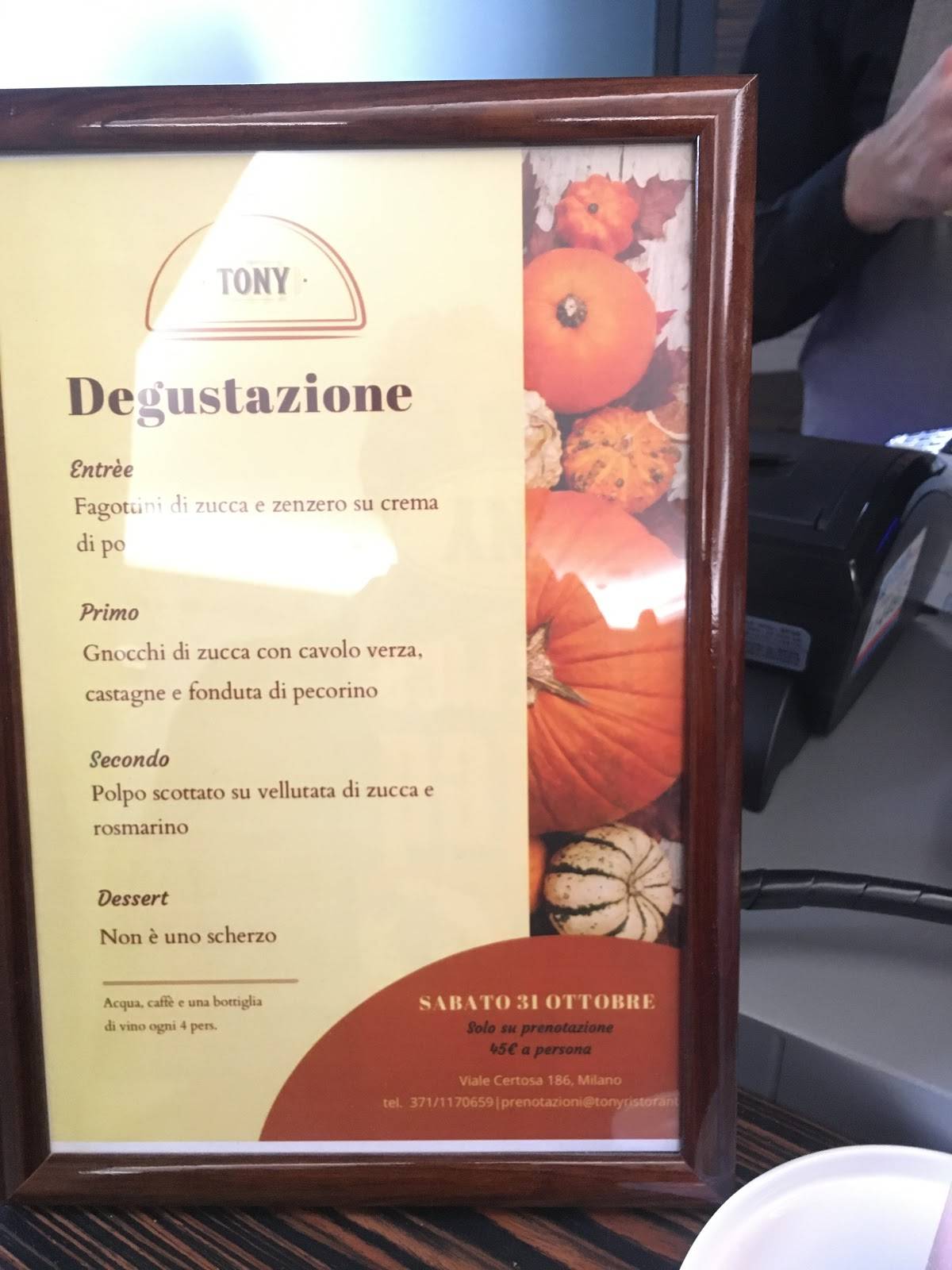 Menu di Tony Ristorante 