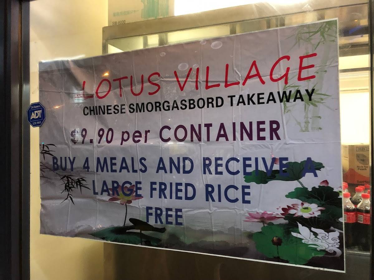 Menu at Lotus Village Chinese Takeaway fast food, South Toowoomba