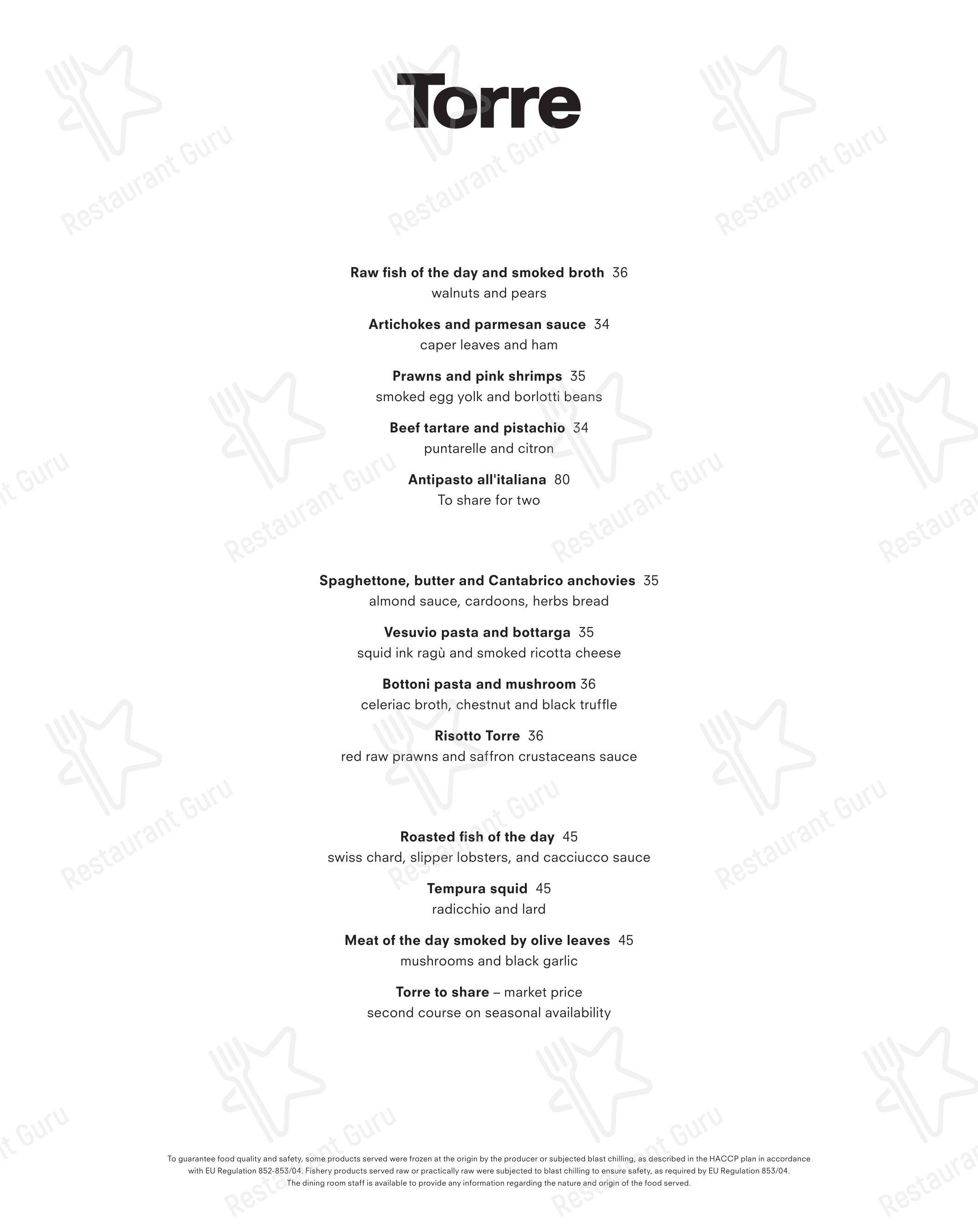 Menu bar per Torre in Milano