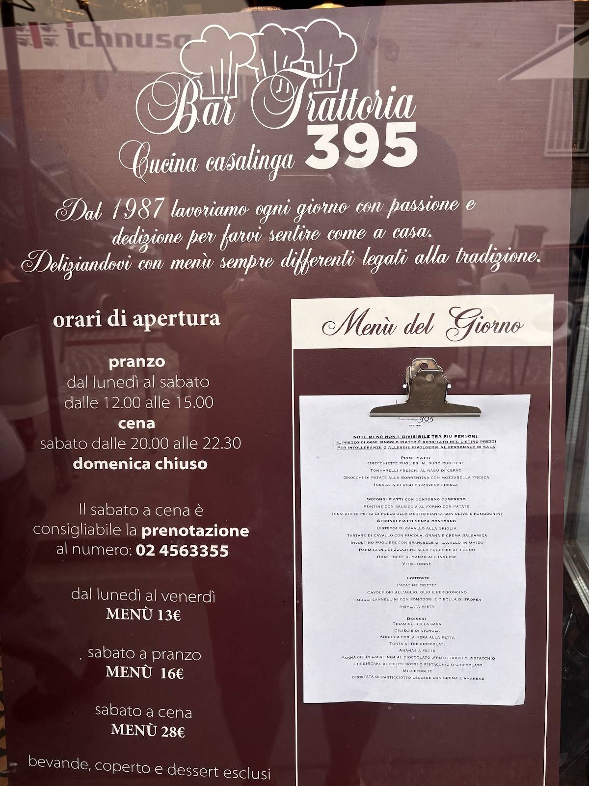 Menu di Trattoria Al 395 