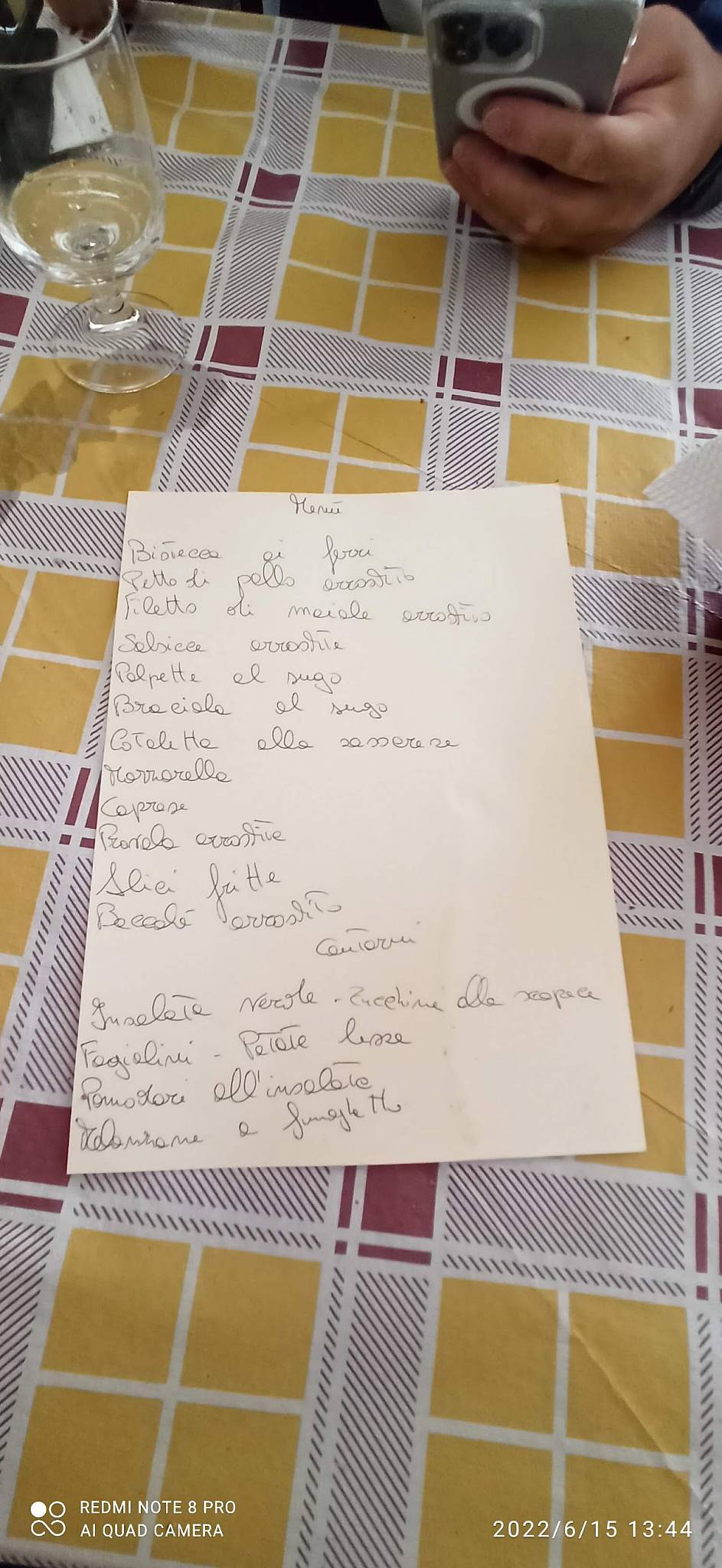 Menu di Trattoria Degli Amici 