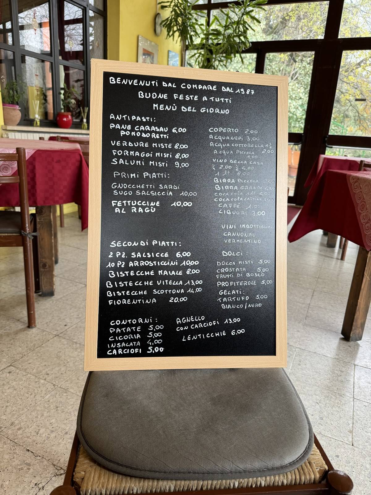 Menu di Trattoria Del Compare 