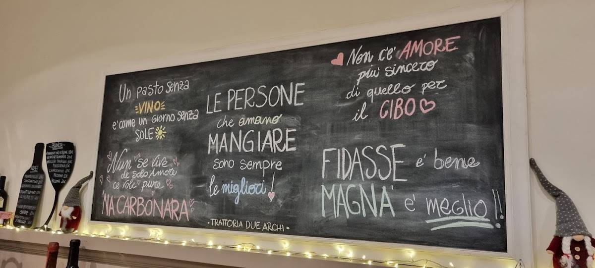 Menu de Trattoria Due Archi