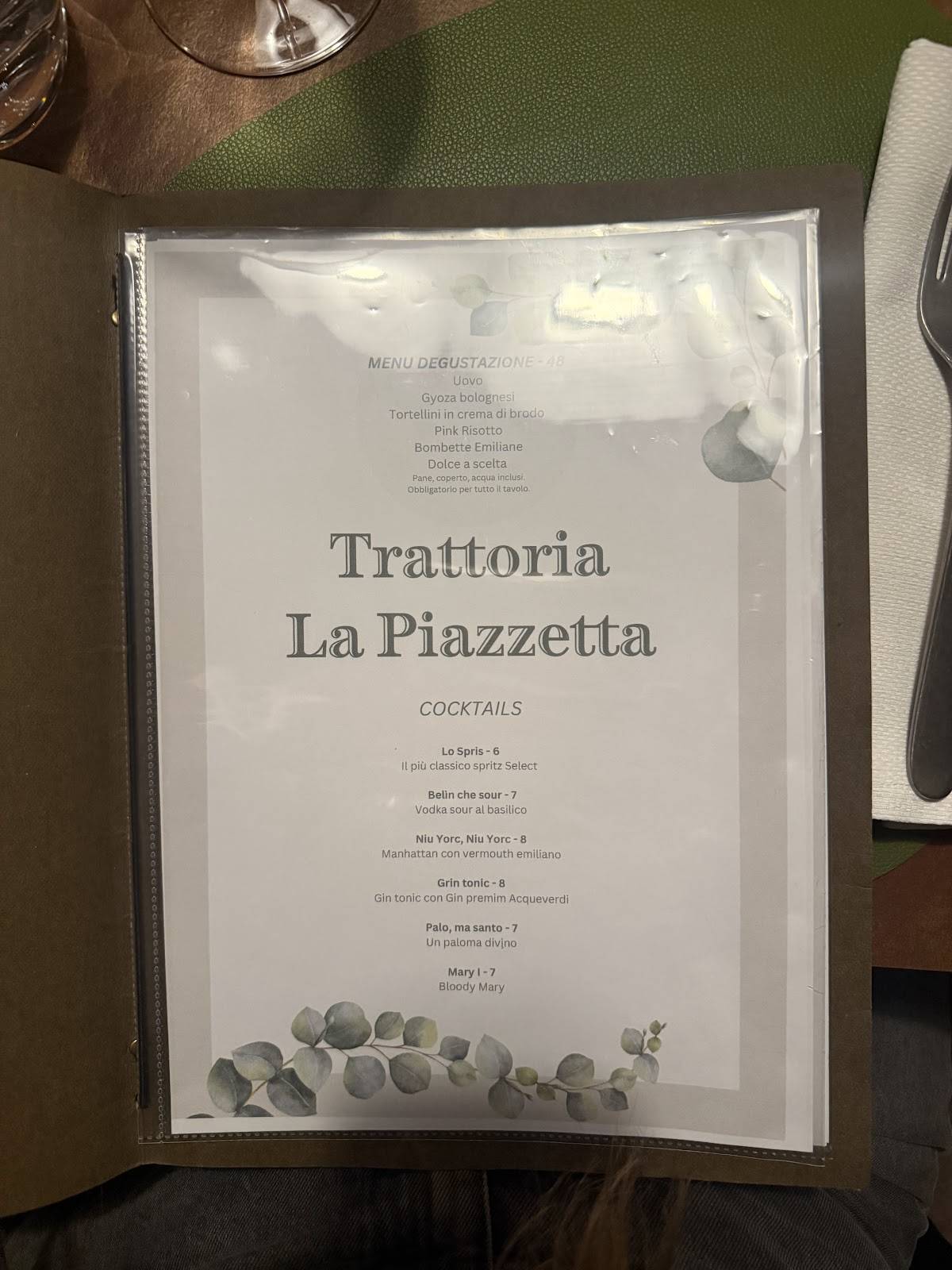 Menu di Trattoria La Piazzetta