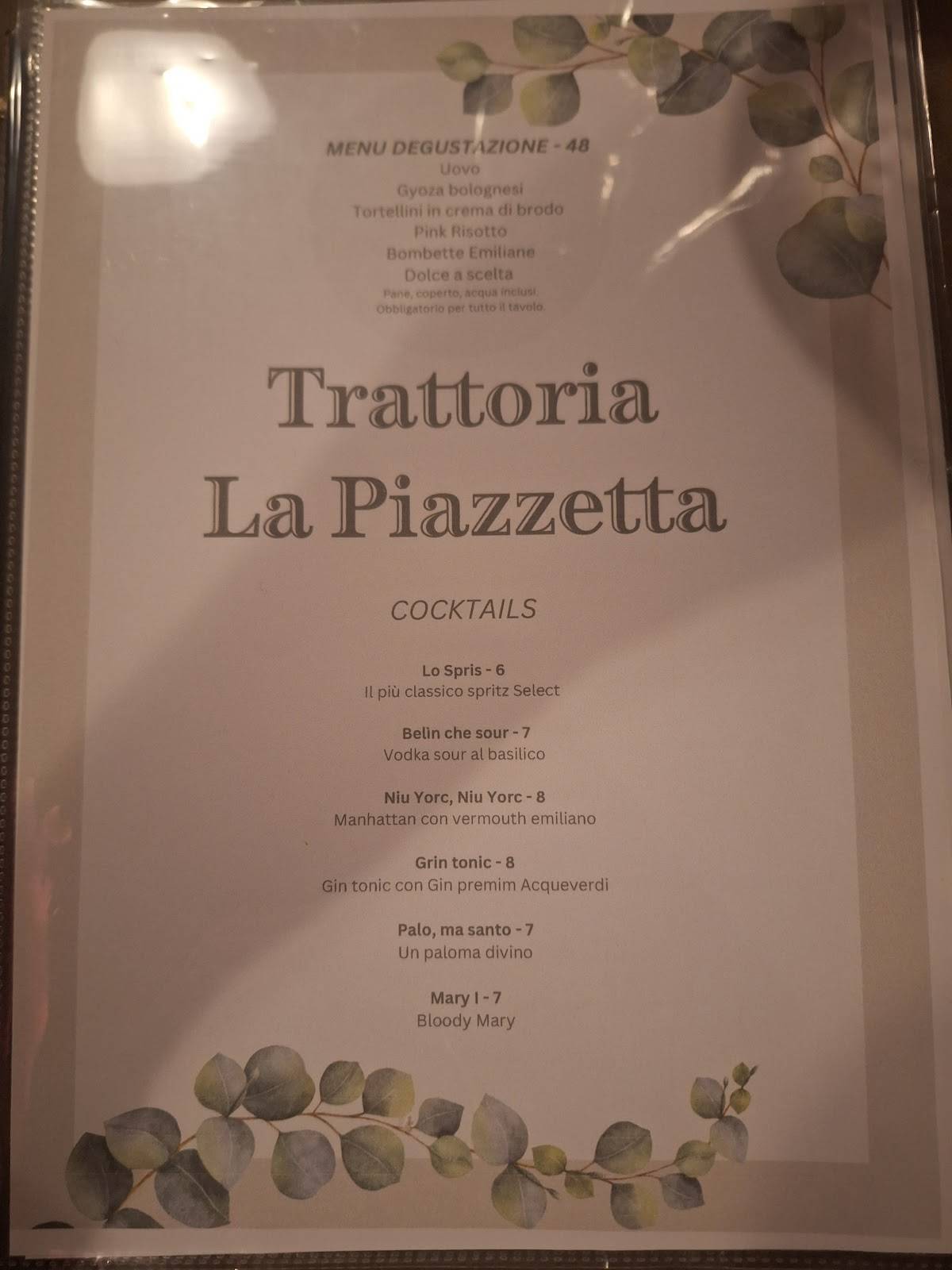 Menu di Trattoria La Piazzetta