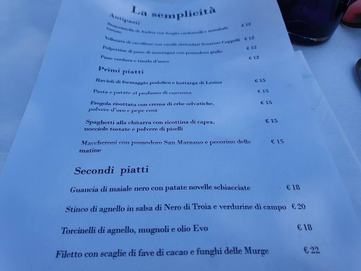 Menu di Li Jalantuùmene 