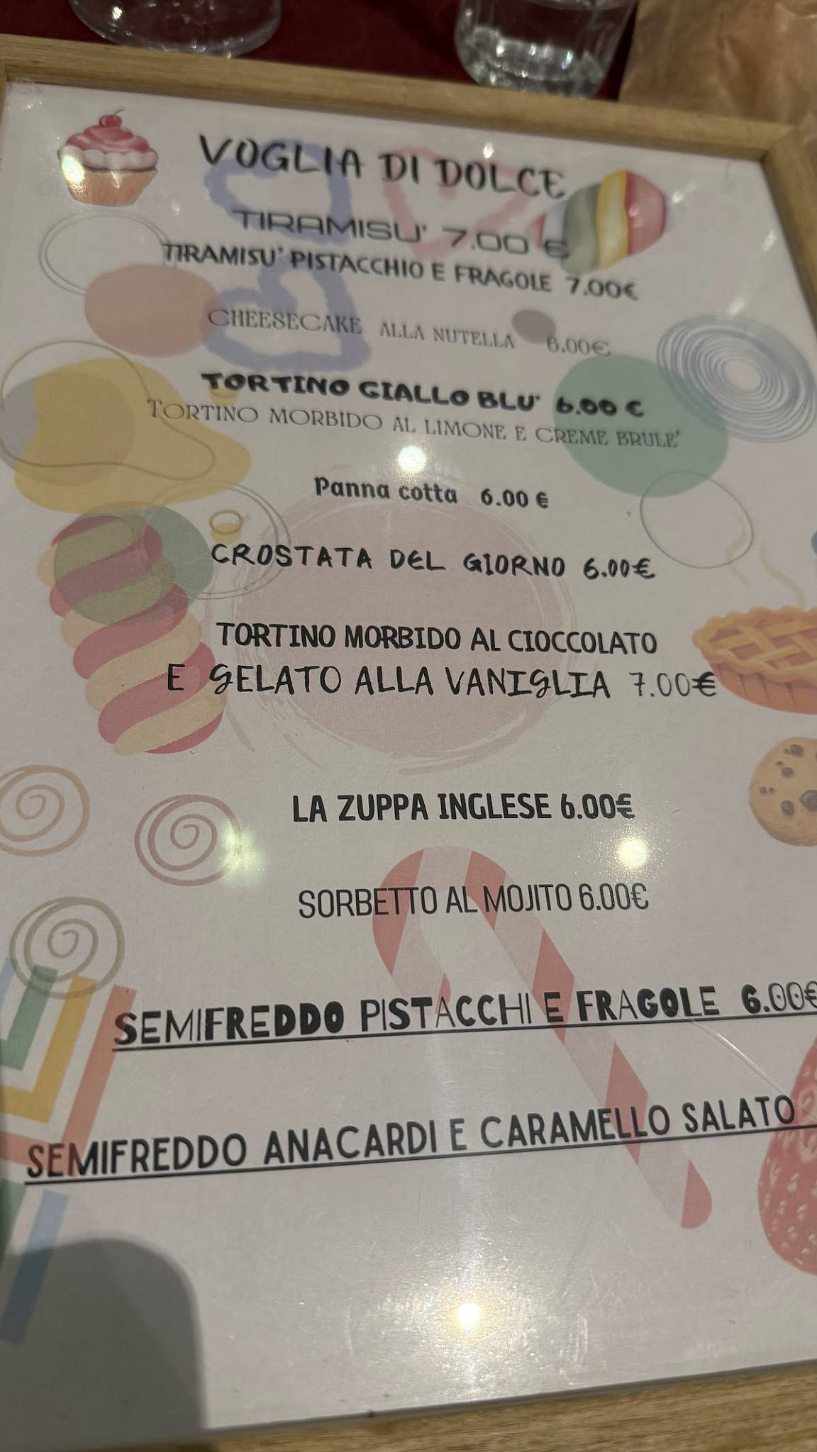 Menu di Trattoria dal Moro 