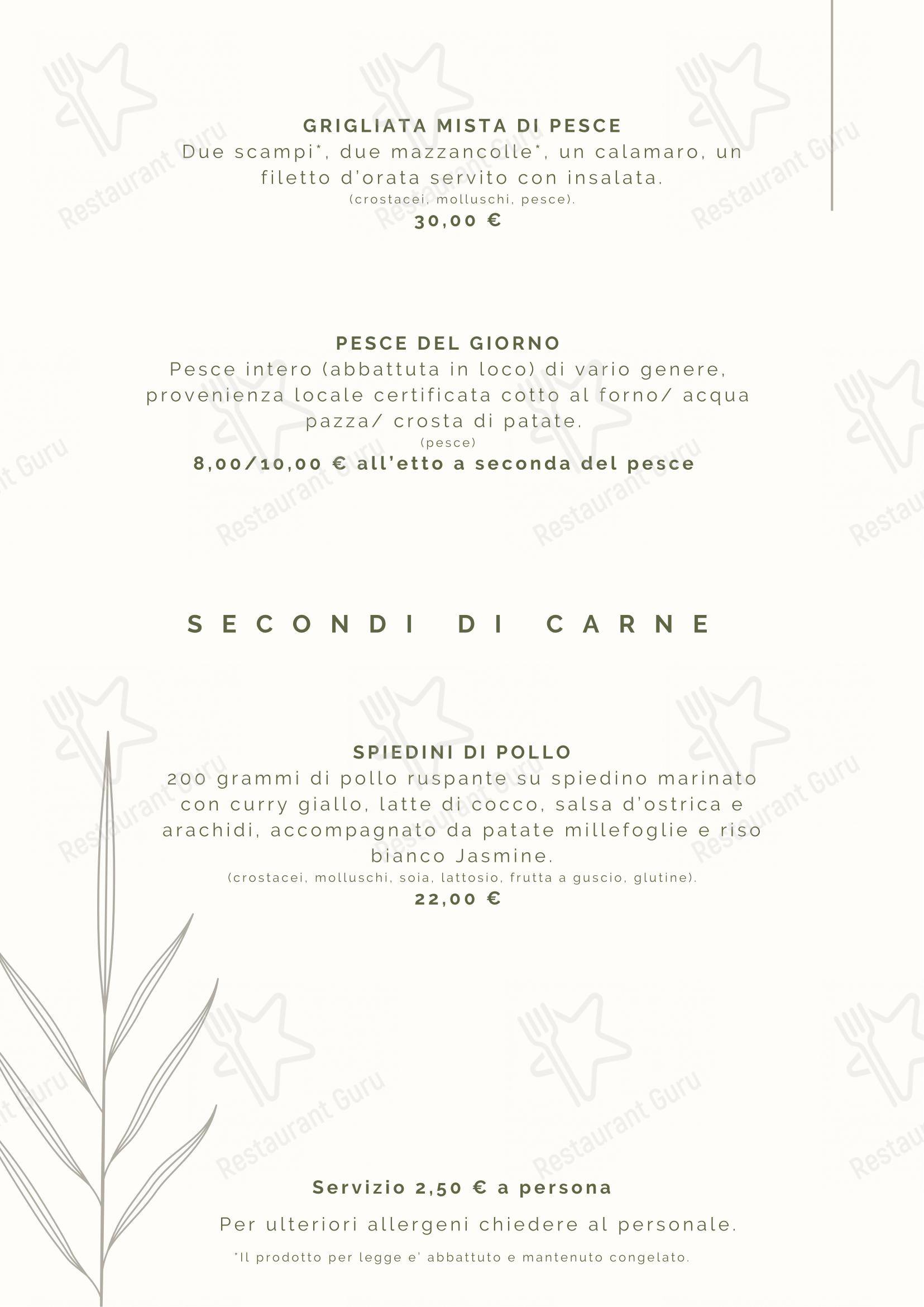 Menu di Tre Nodi Ristorante & Beach Bar - Основное меню