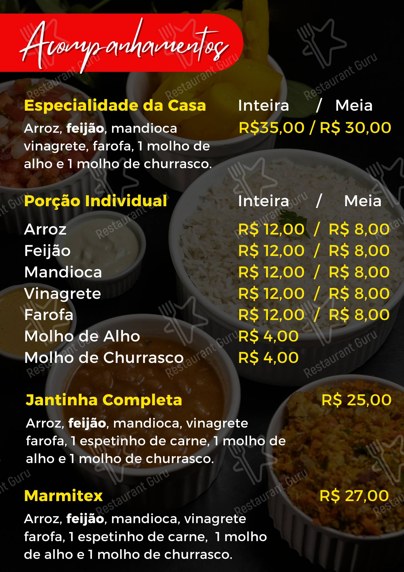 Espetinho's Grill Restaurante cardápio