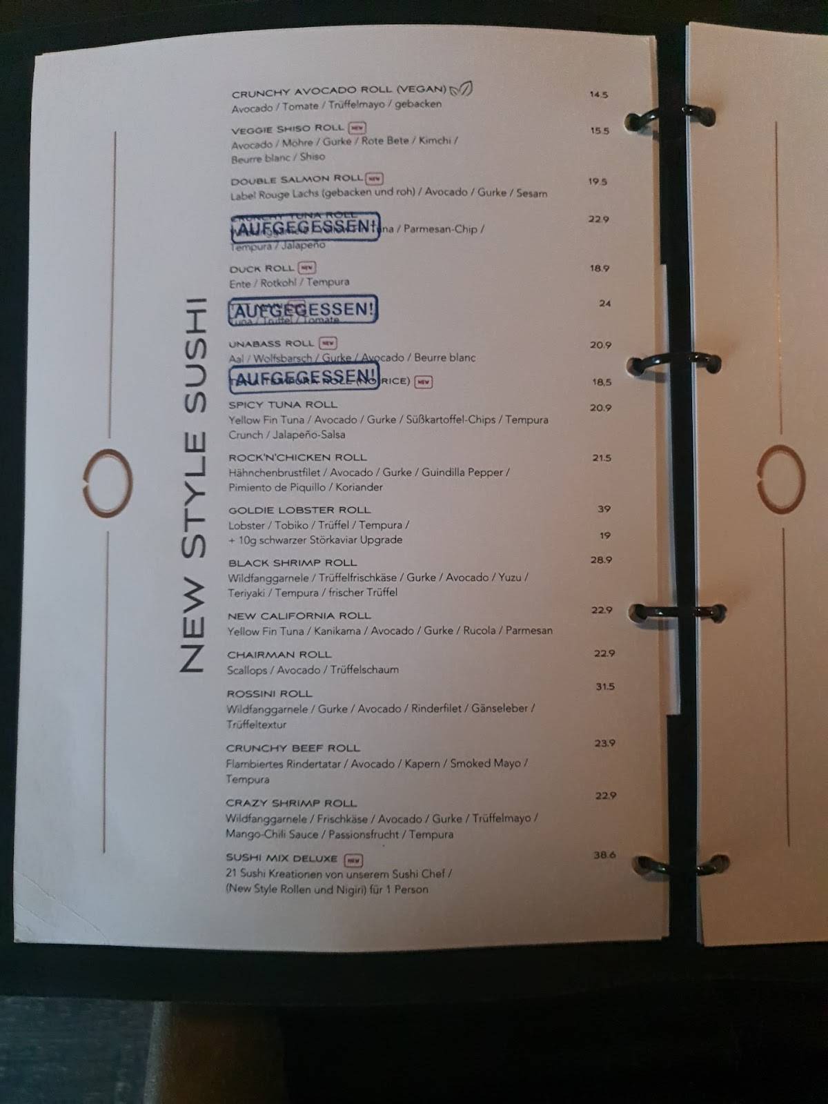 Menu de TresOr Restaurant & Bar