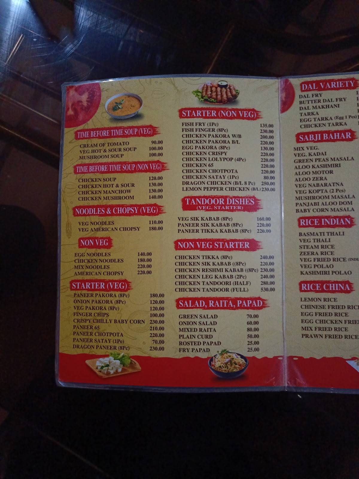 Tripti Restaurant menu