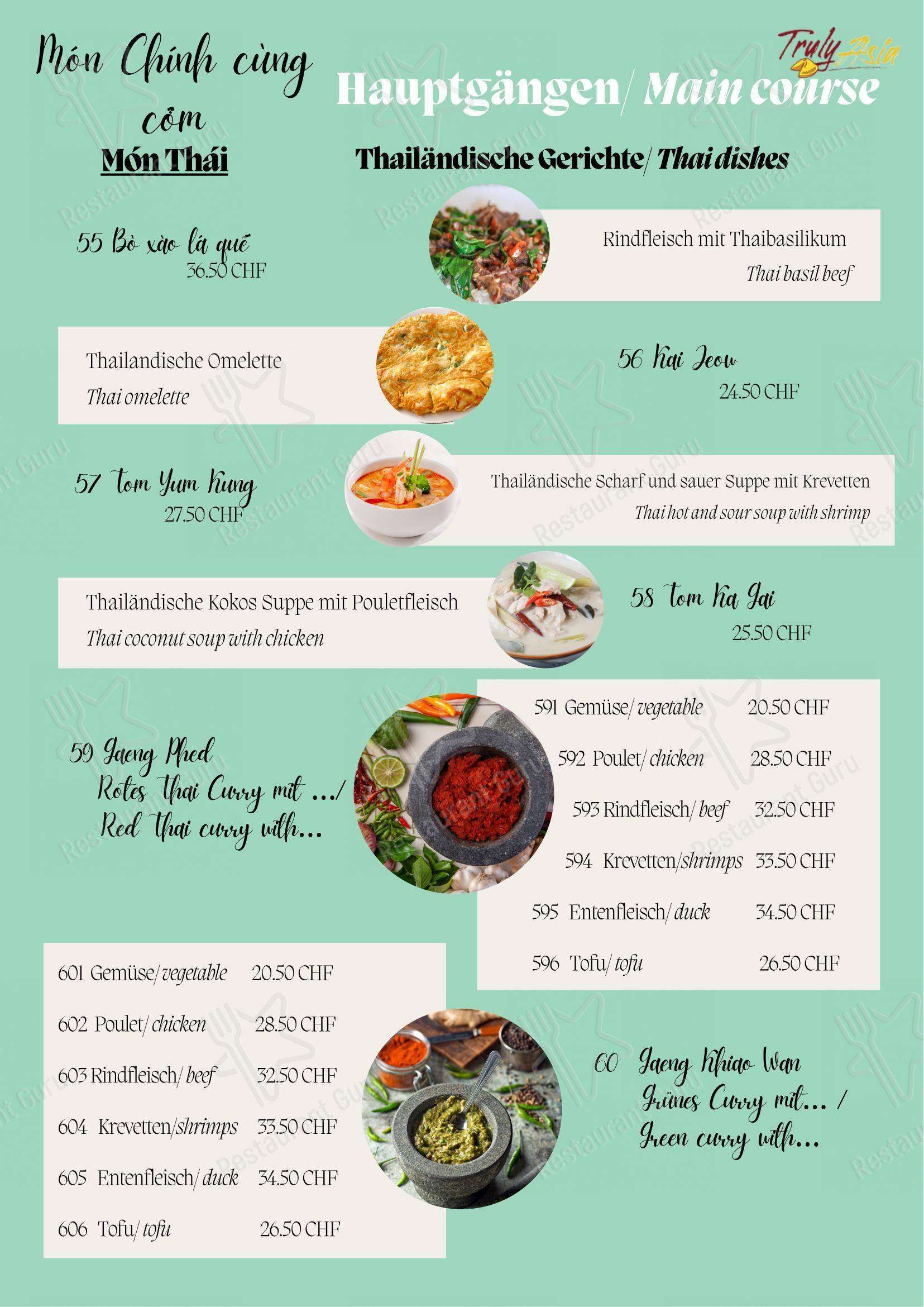 Menu di Truly Asia - Menu