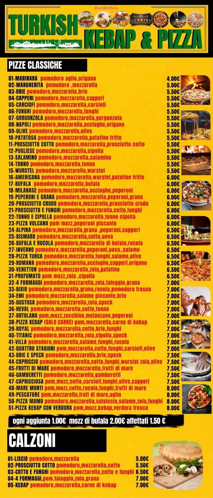 Menu di Turkish kebap pizza 