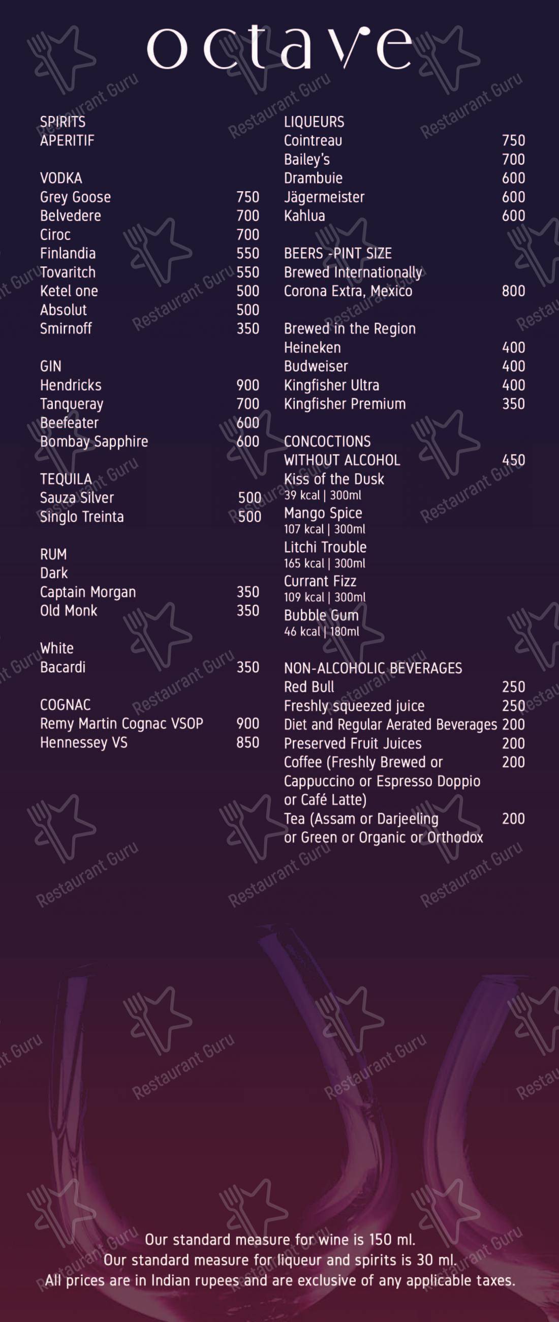 Menu bar for the Umami - Vivanta Guwahati restaurant