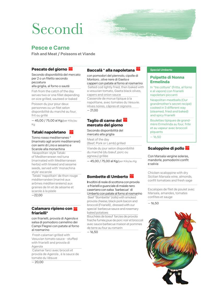 Menu de Umberto