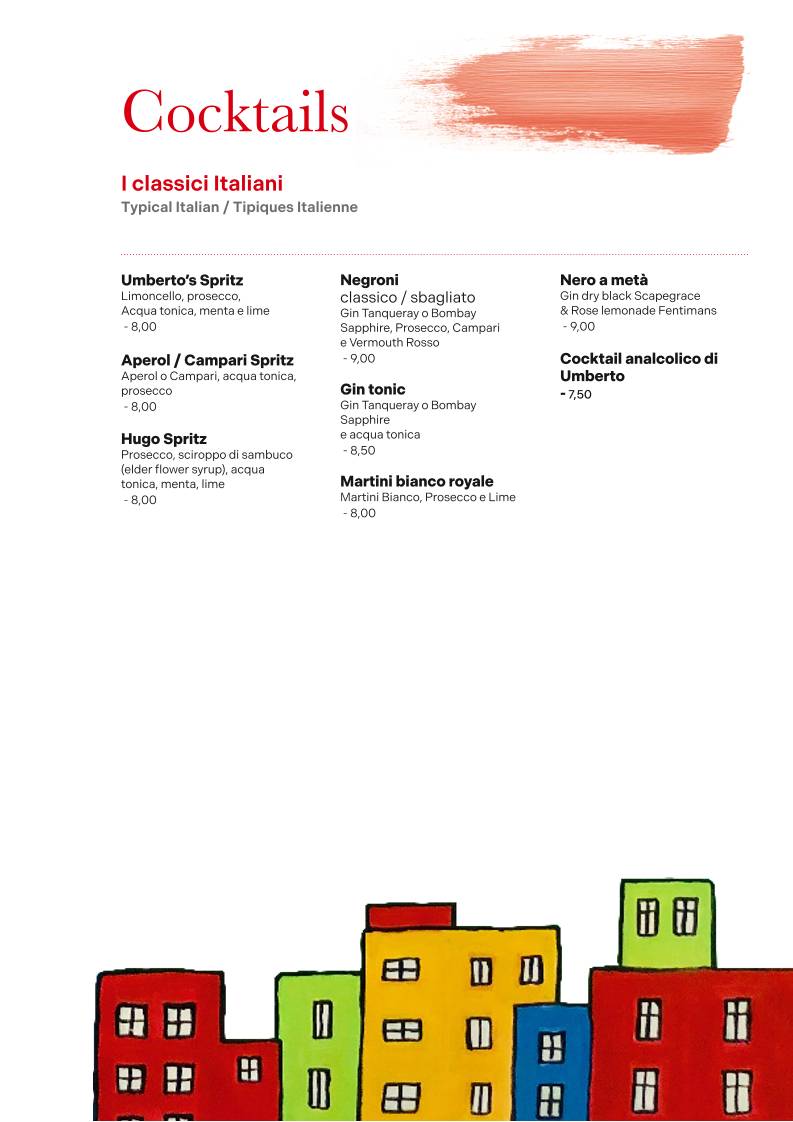 Menu de Umberto