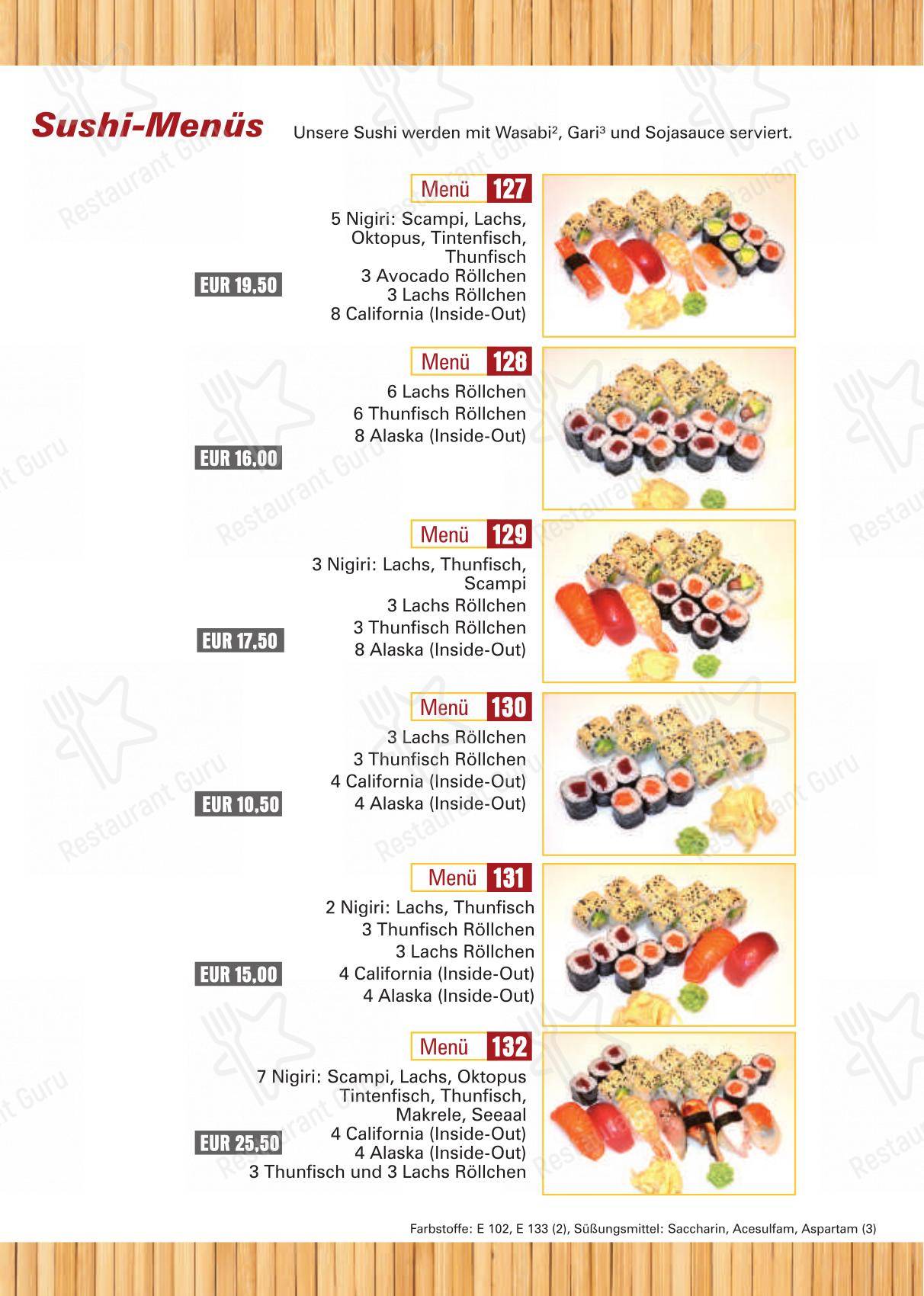 Menu pour Umeshu Sushibar & Takeaway - Menu
