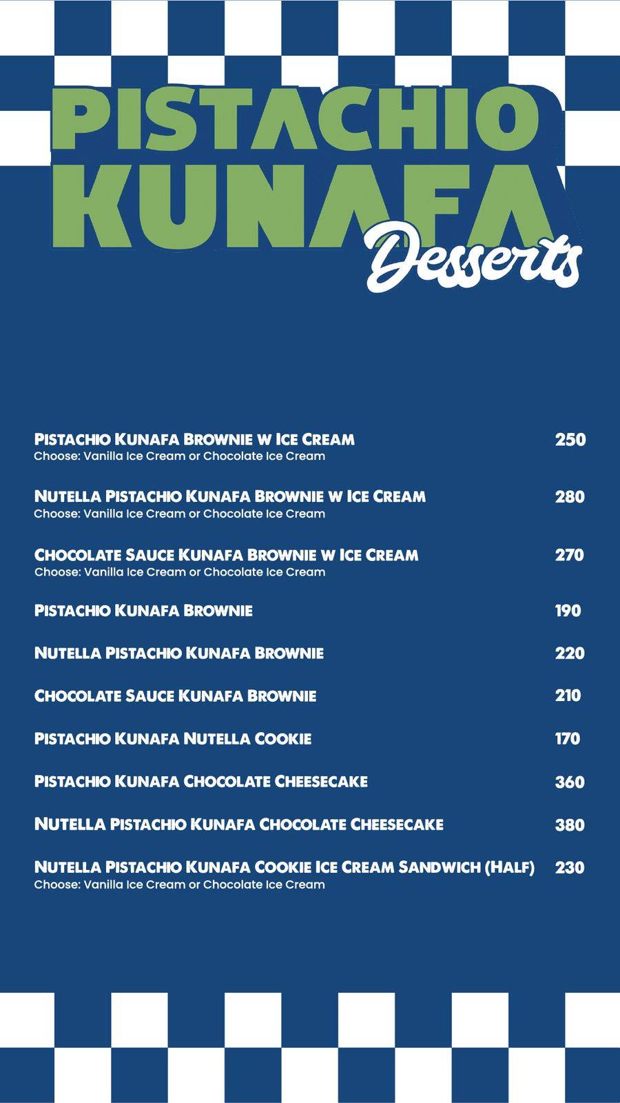 Uncle Goons menu