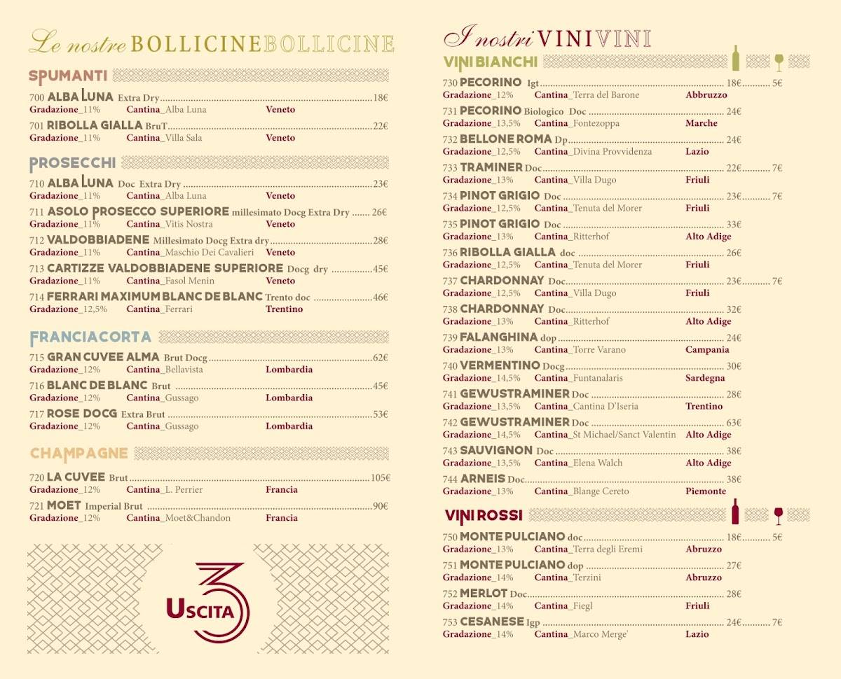 Menu de Uscita 3 Bistròrante