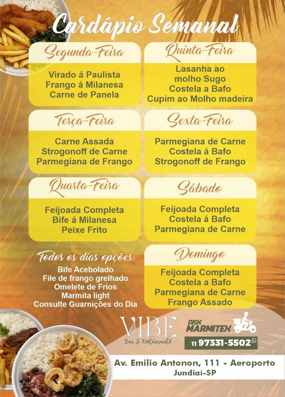 Vibe Bar Jundiaí cardápio