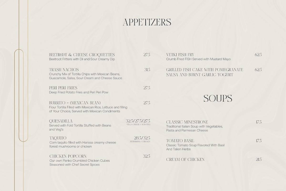VUÉ - Coffee & Cocktail Bar menu