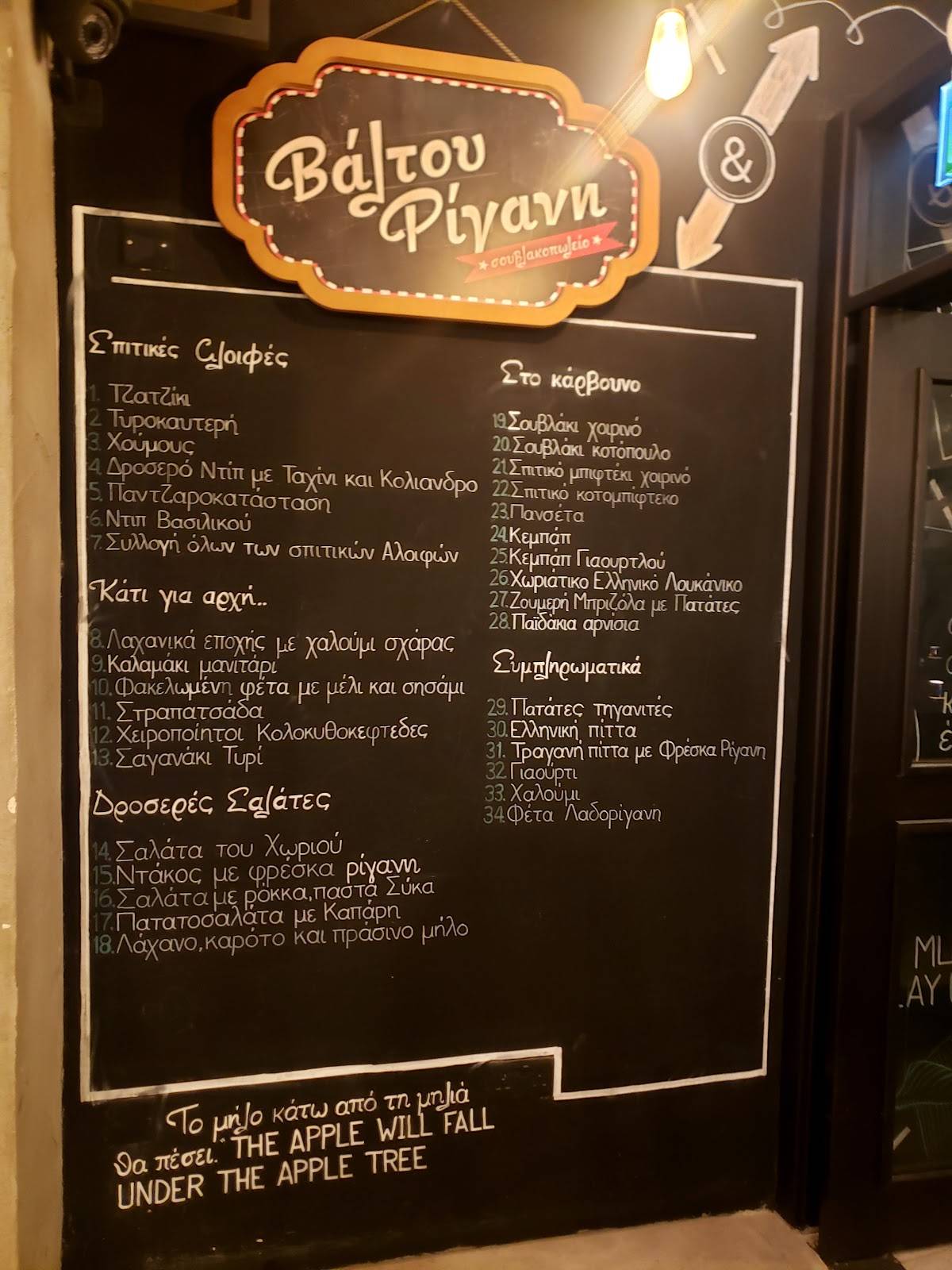 Menu de Valtou Rigani - Souvlakopolio (Larnaca)