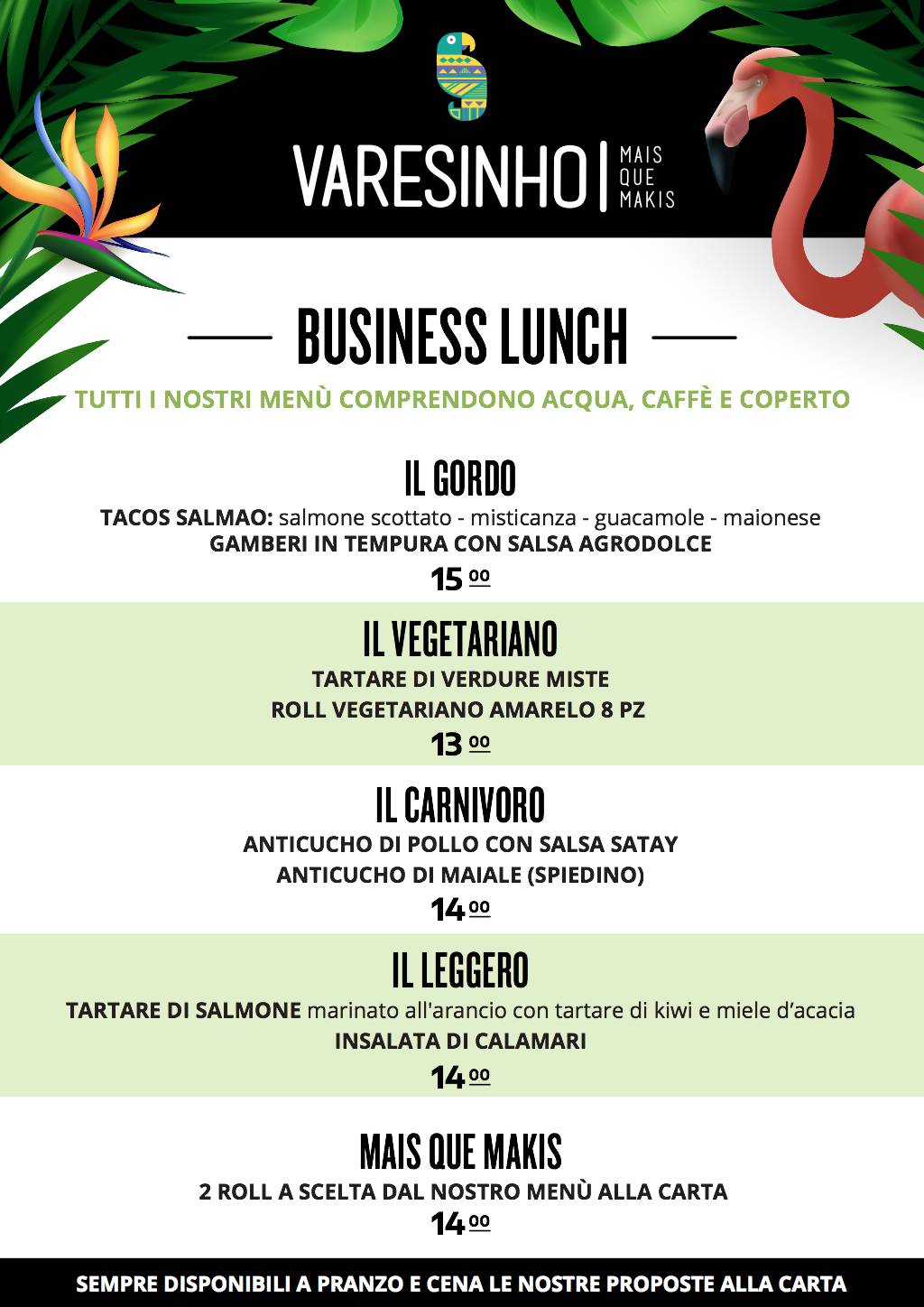 Menu di Varesinho 