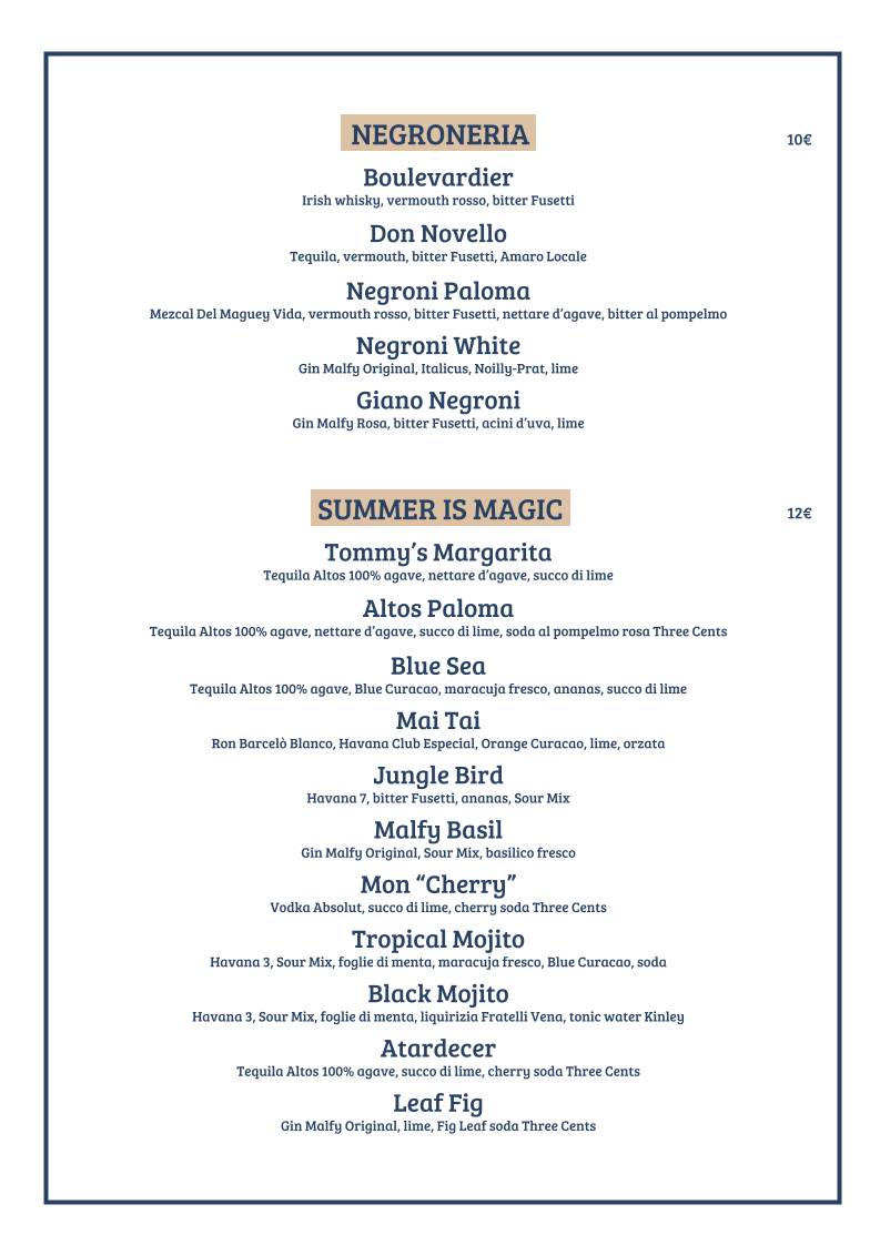Menu di Vecchi Trogoli 