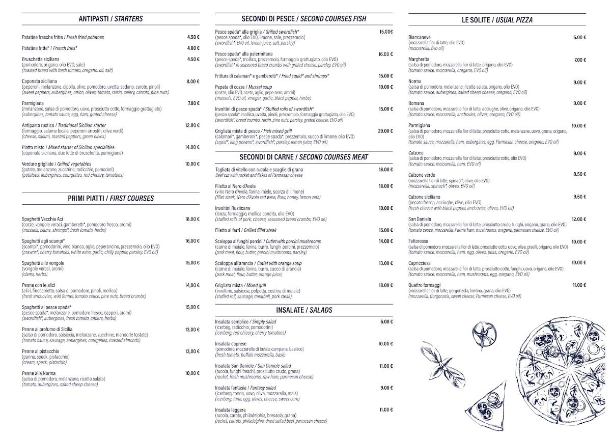 Menu di Vecchia Aci 