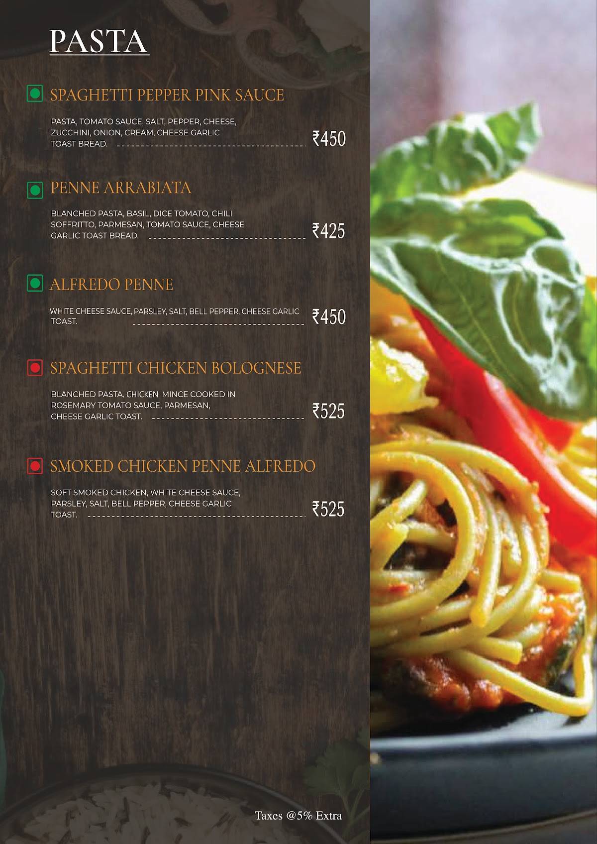 Vedas Earth Bistro menu