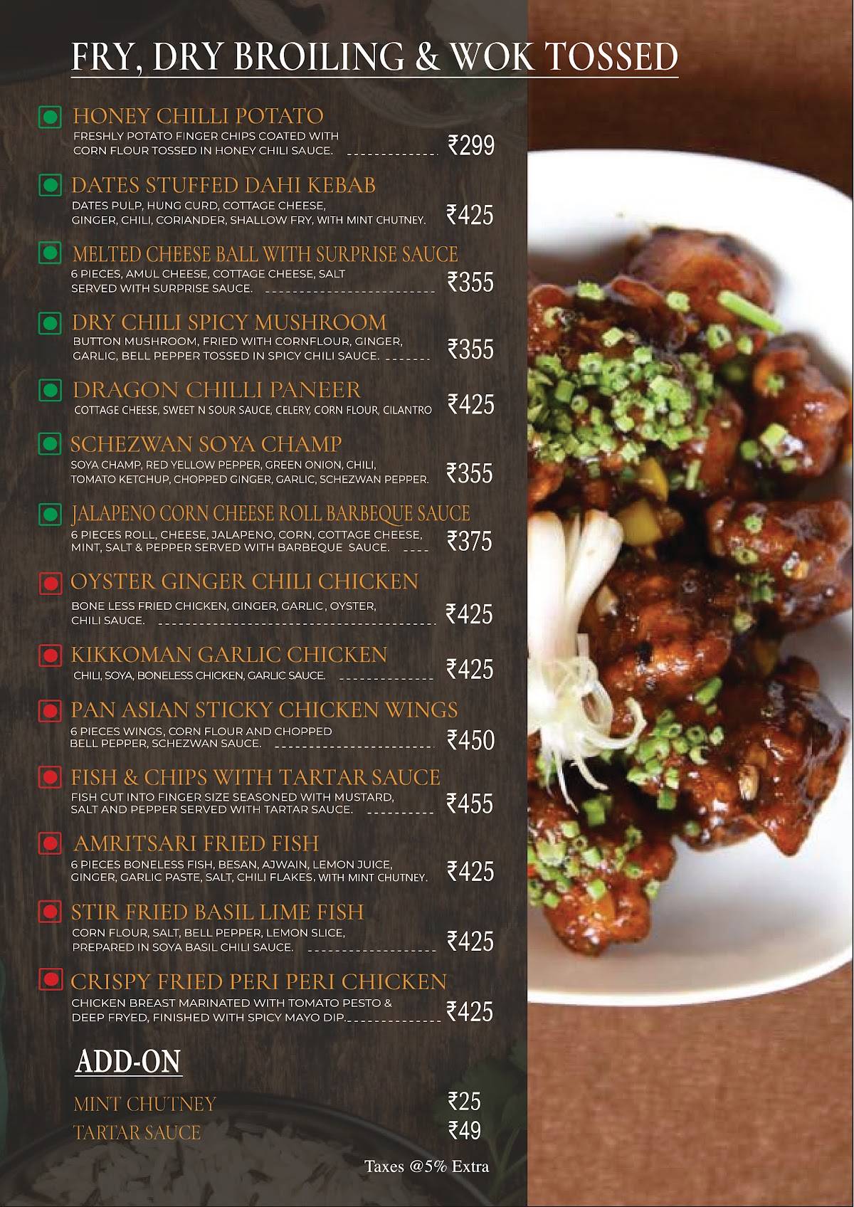 Vedas Earth Bistro menu