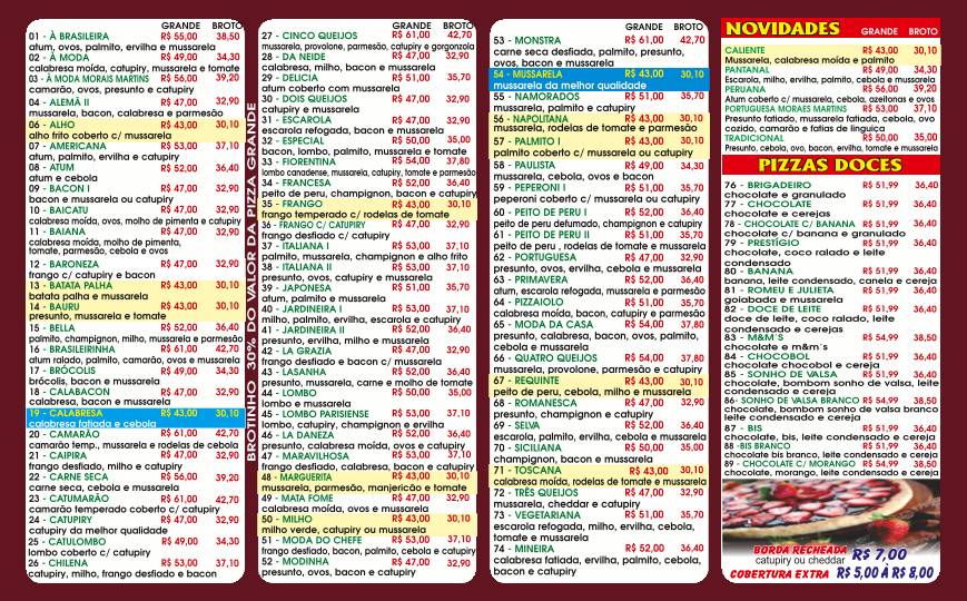 Pizzaria Velha Itália cardápio