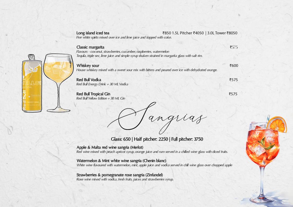 Veranda Bandra - Modern Indian Restaurant & Rooftop Bar menu