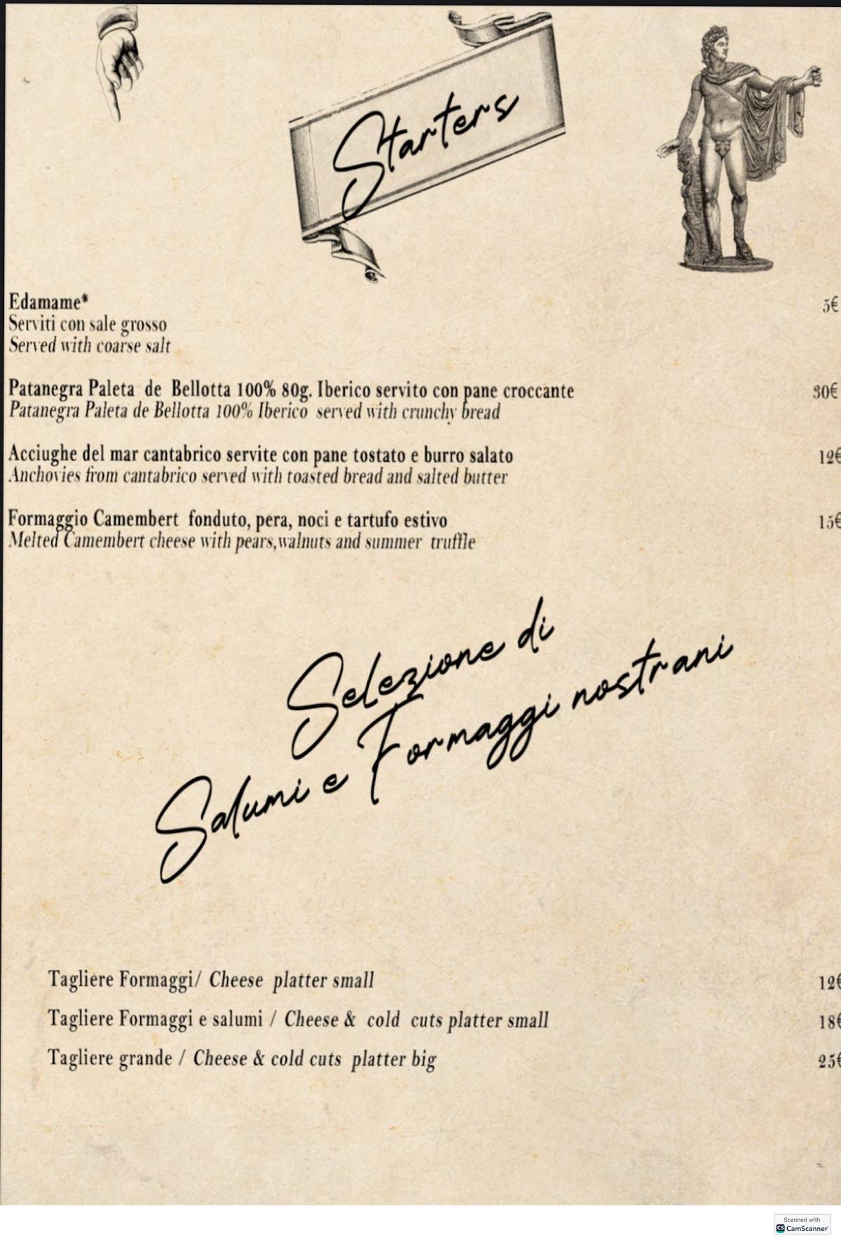 Menu di Cortile Verga Ortigia 