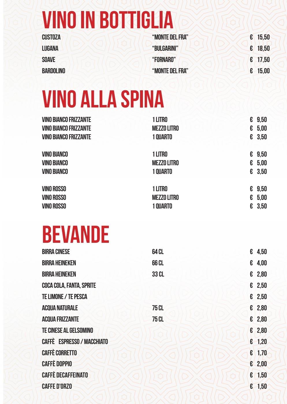 Menu di Ristorante cinese ASIA 