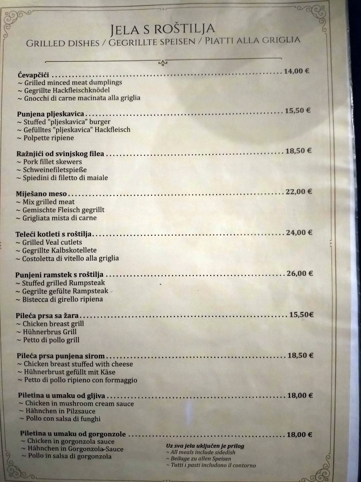 Menu di Vicenco Grill Bar 