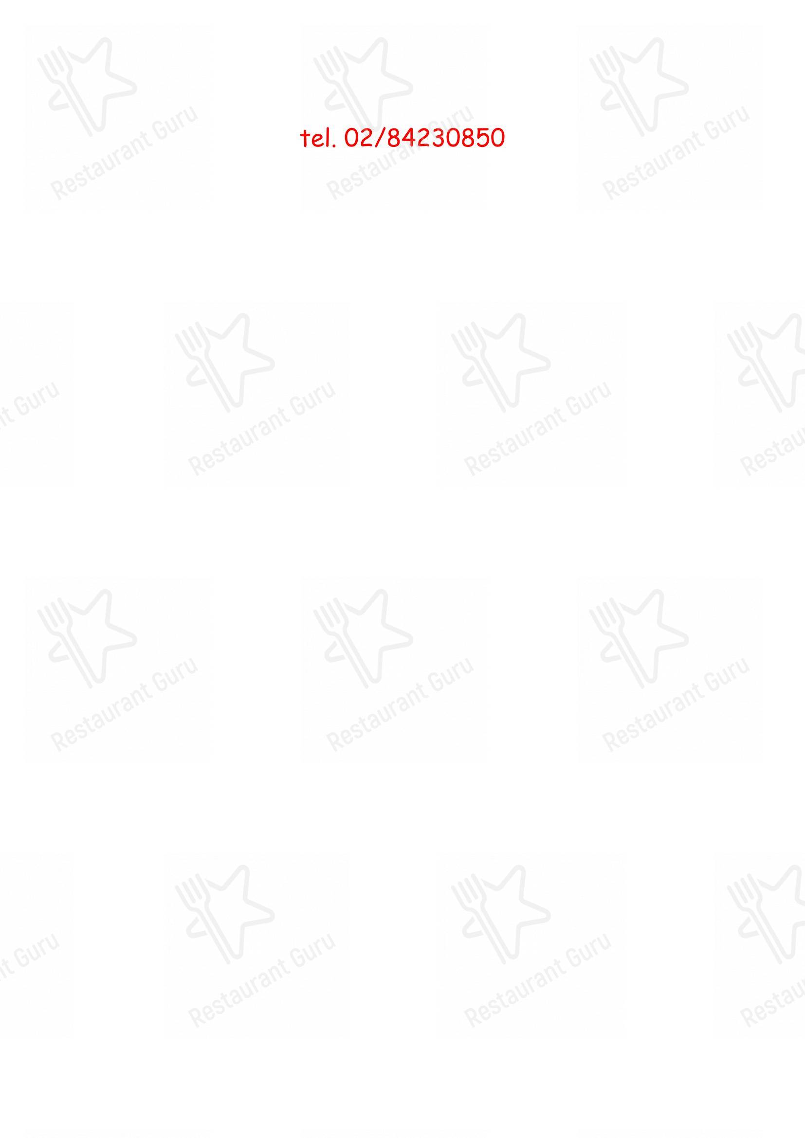 Menu di Tradizione Italiana - Menu bar