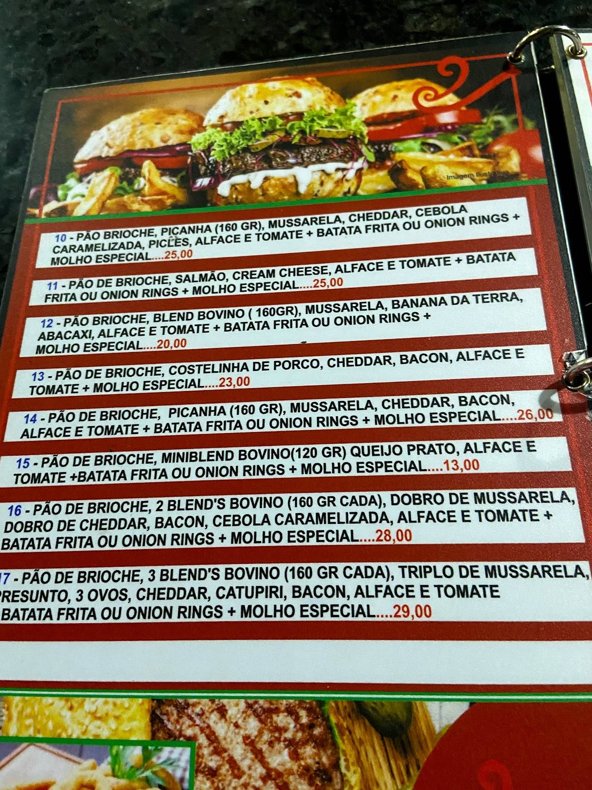 Vintage Restaurante cardápio