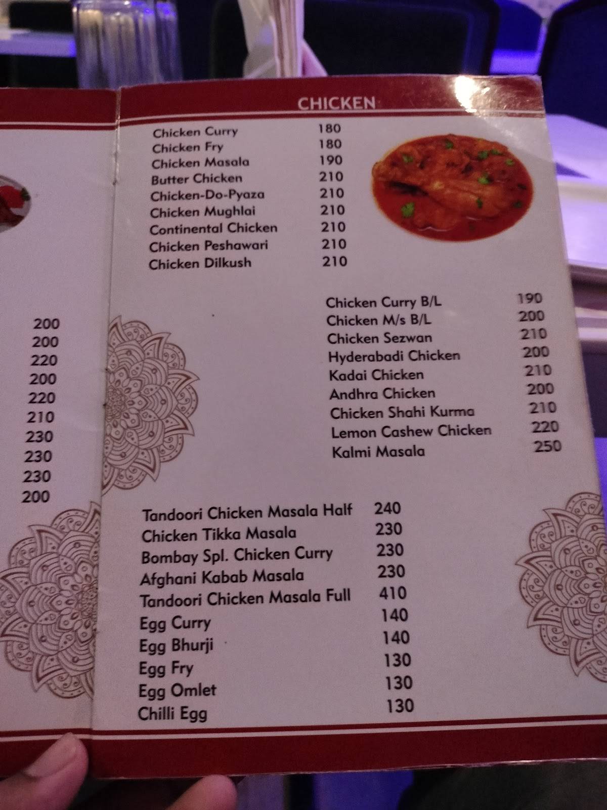 Bombay Restaurant menu