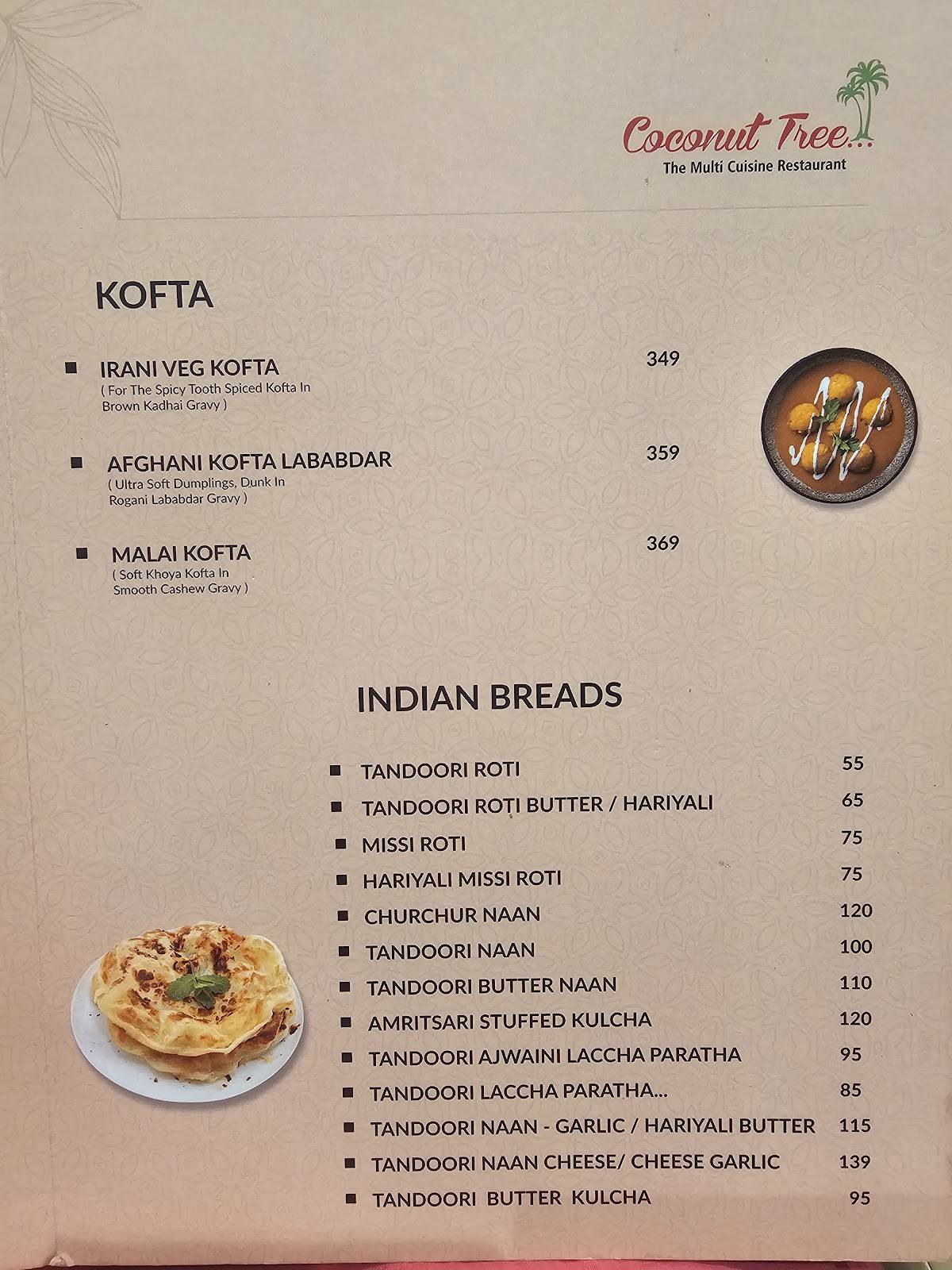 Vishala Park menu
