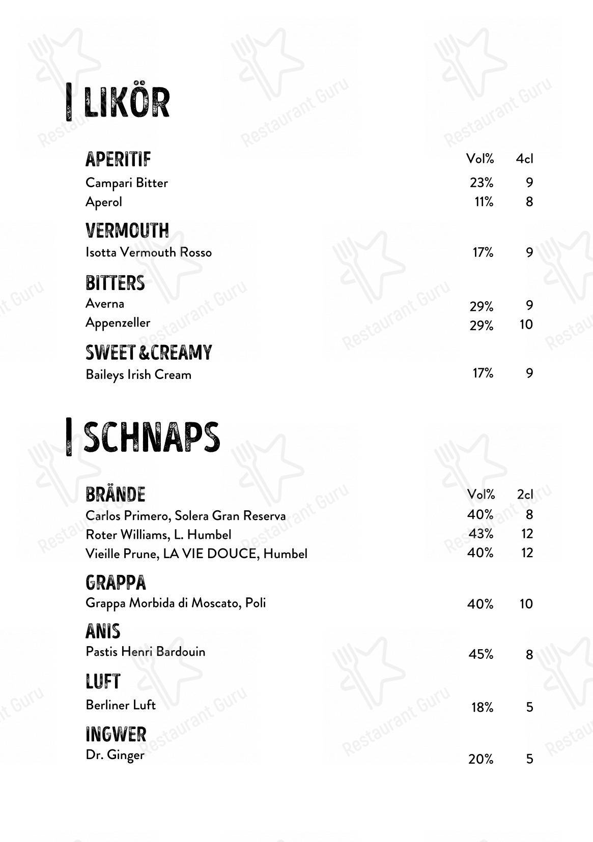 Menu bar per Volta Bräu in Basilea