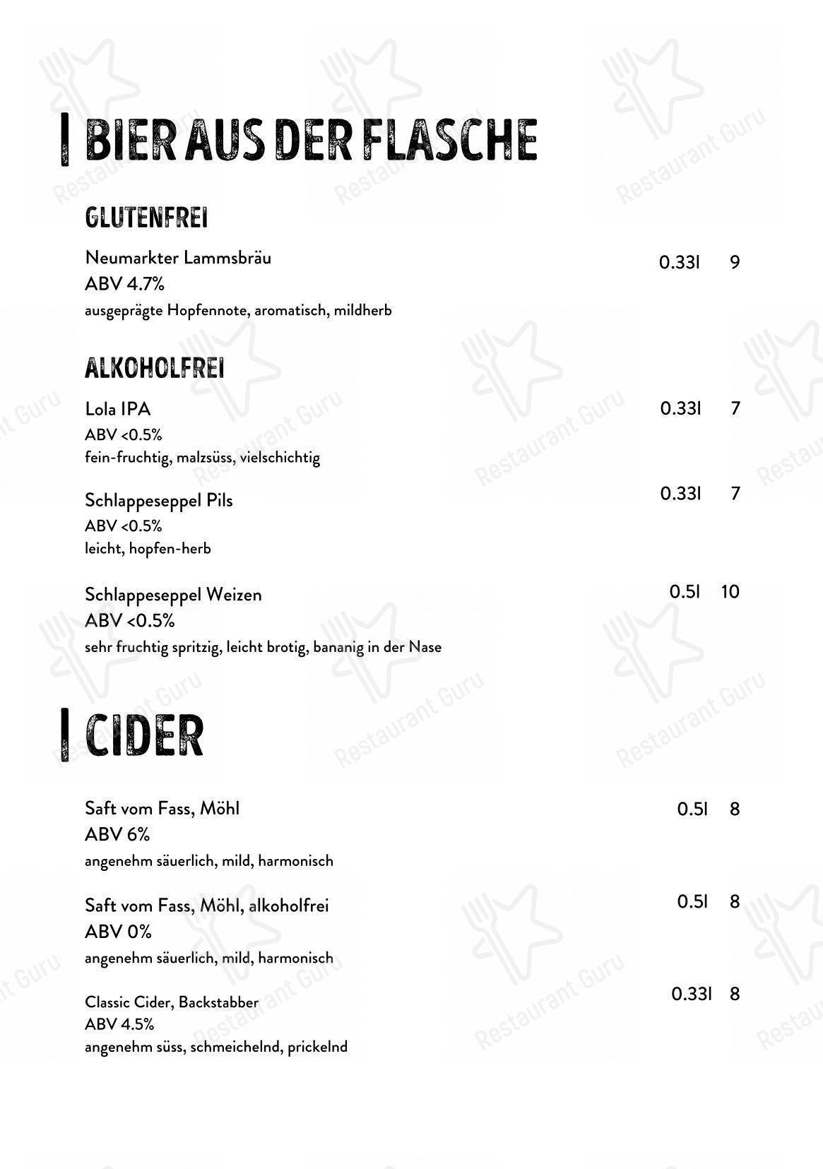 Menu bar per Volta Bräu pub & bar