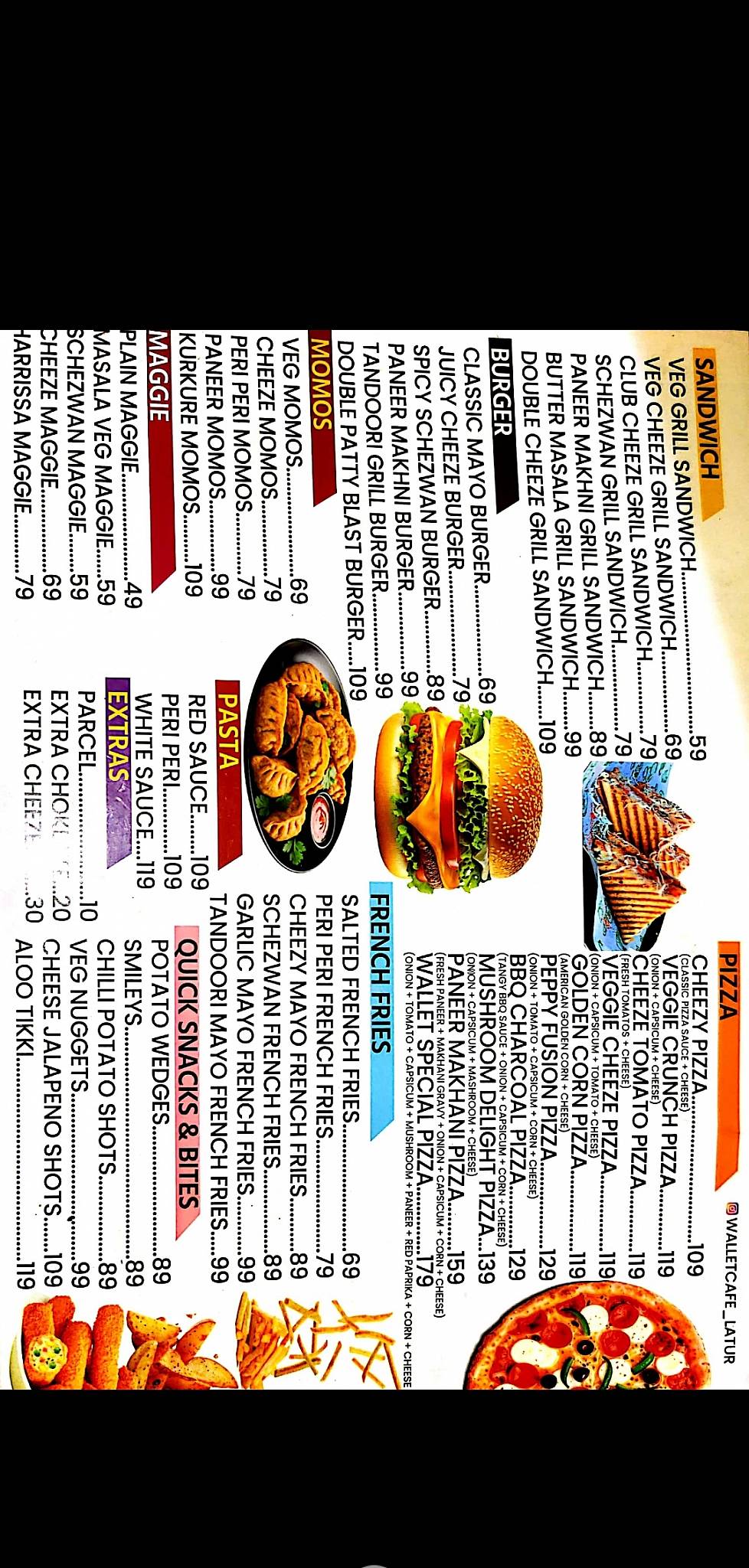 Wallet Cafe menu