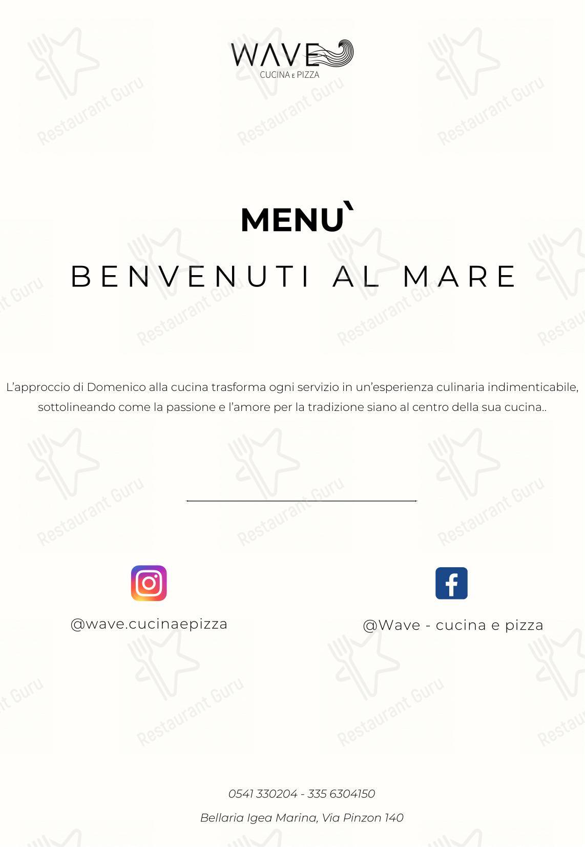 Menu di Wave - cucina e pizza - Menu