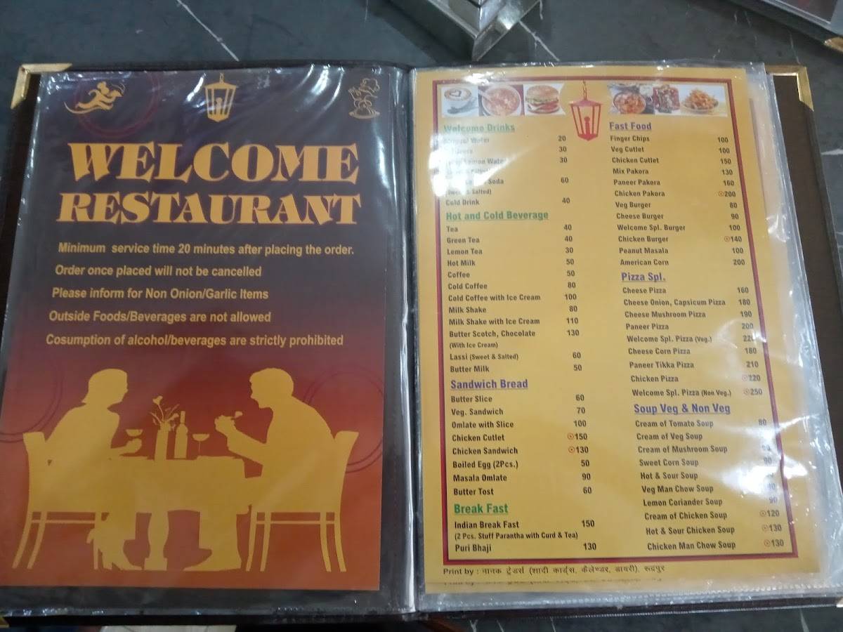 WELCOME RESTURANT menu