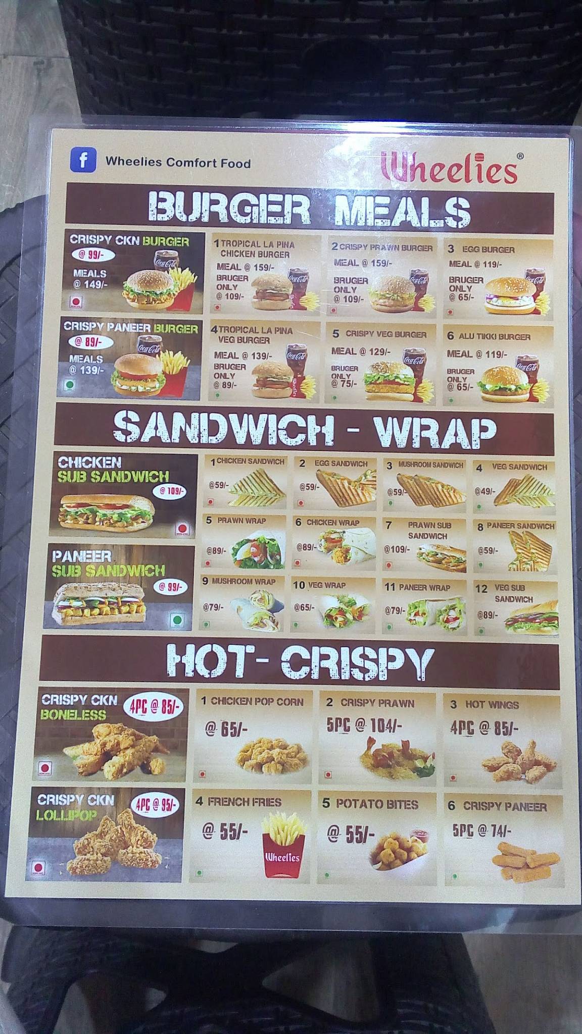Wheelies menu