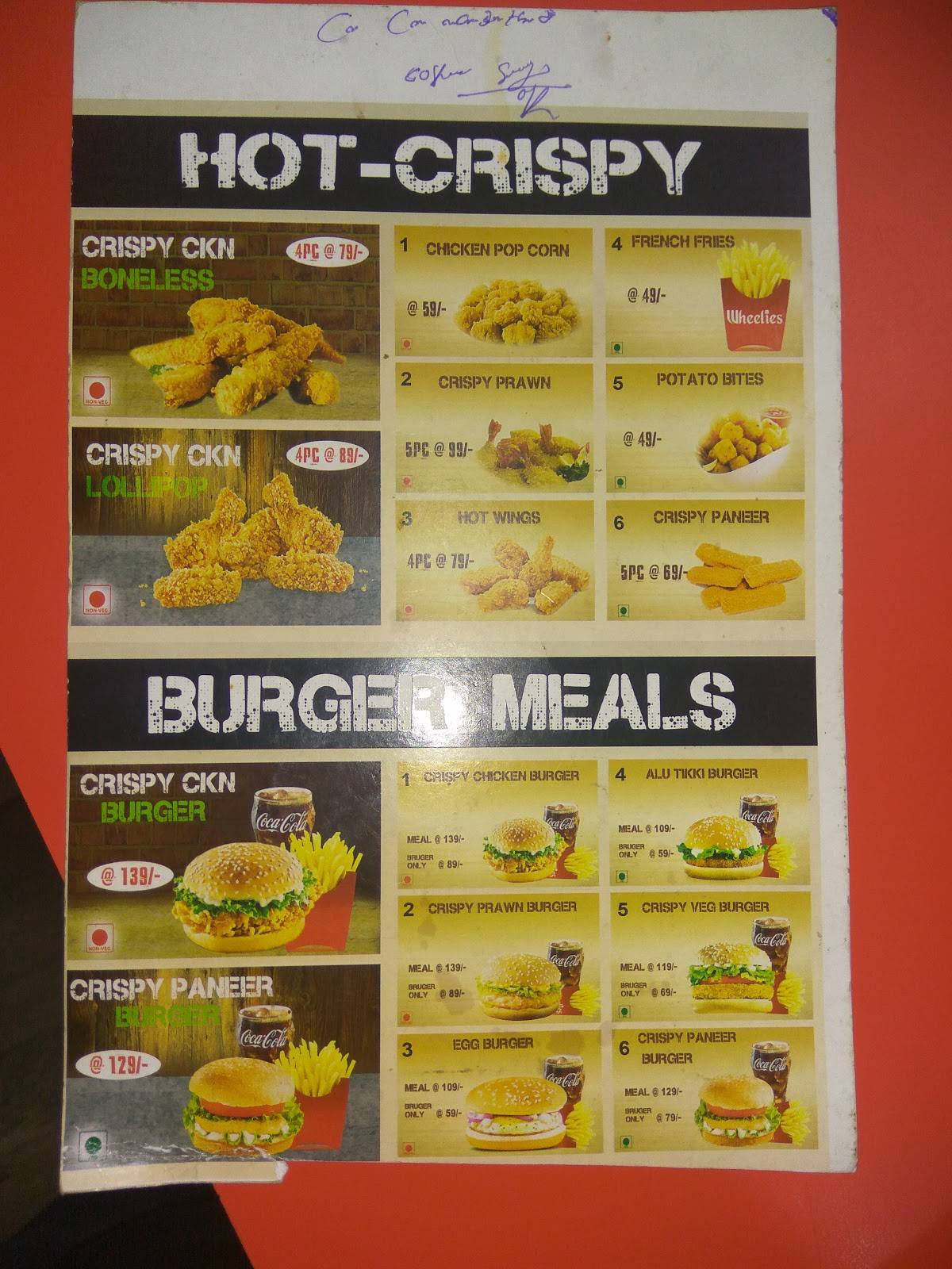 Wheelies menu