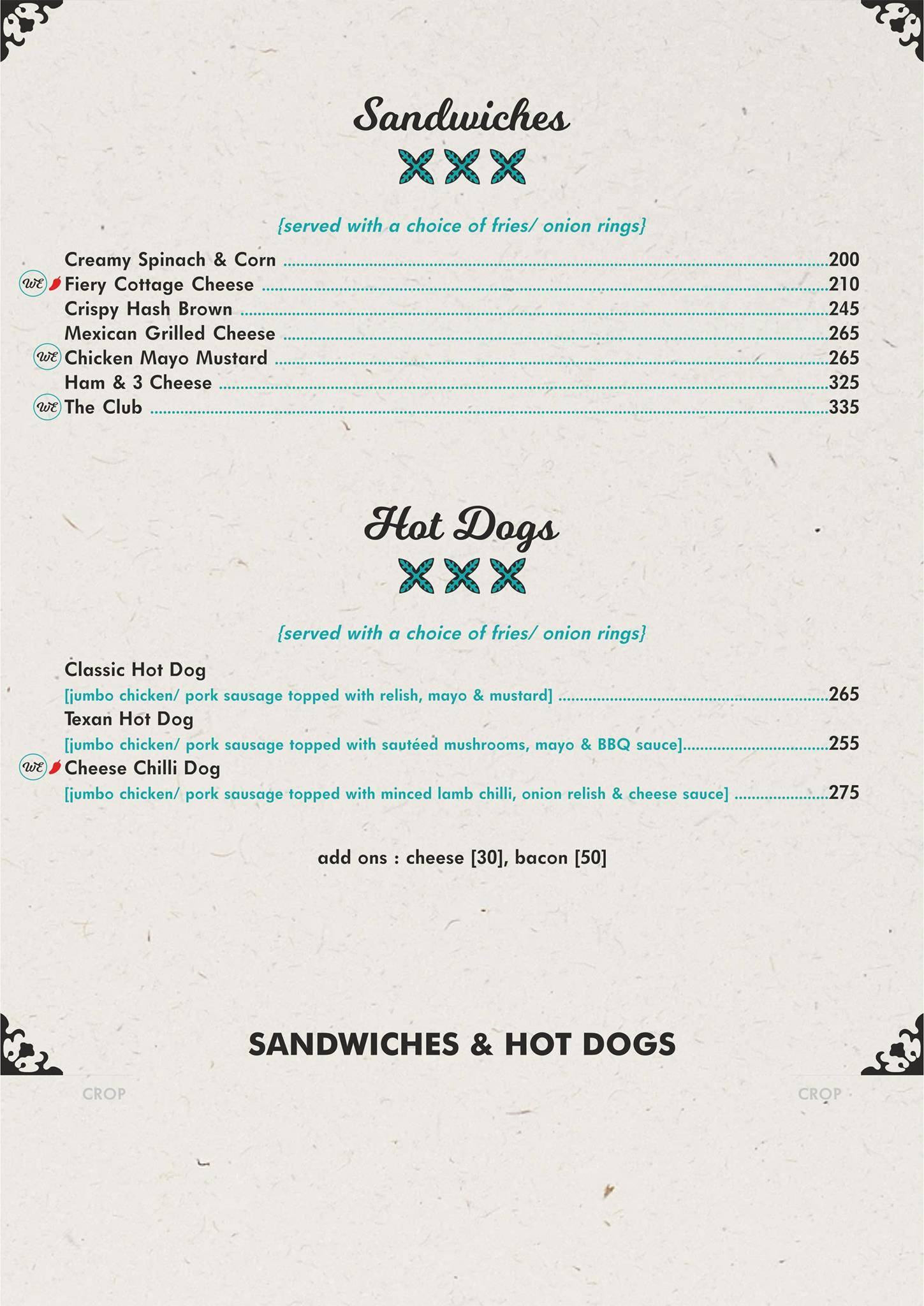 Where Else Diner & Bar menu