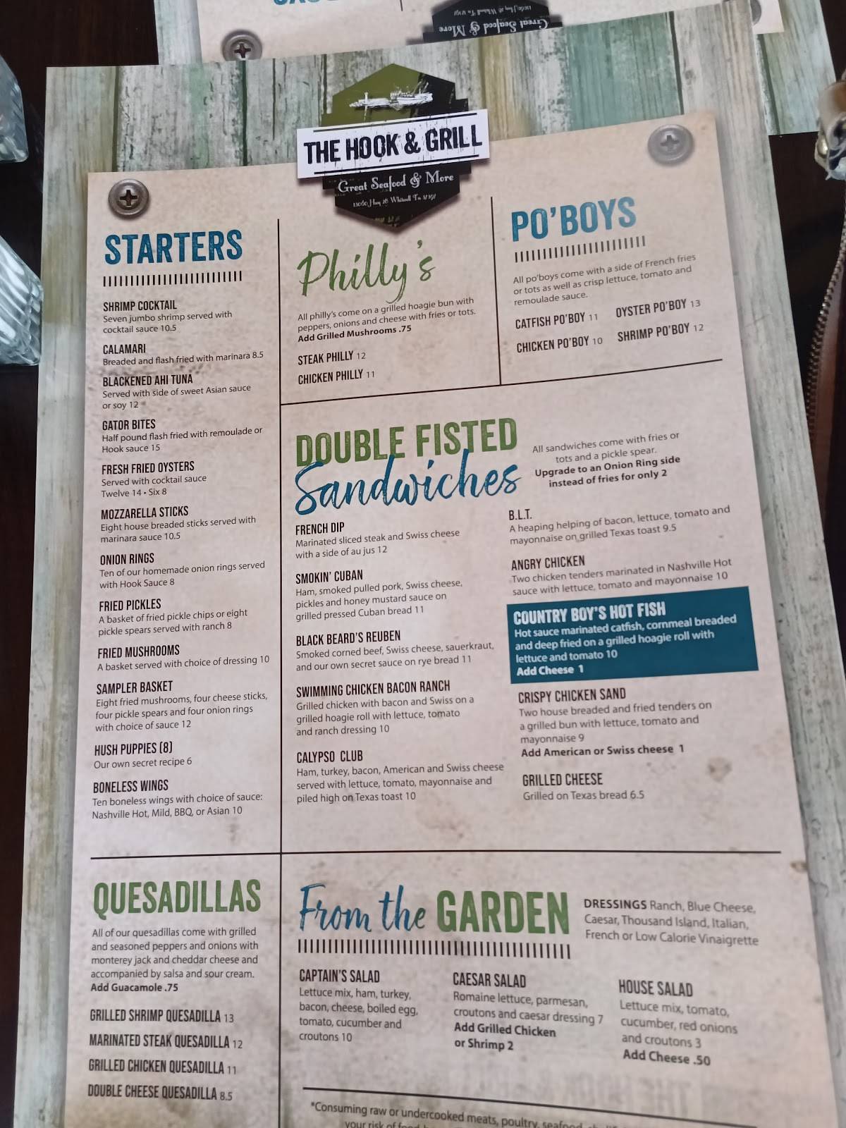 Menu at LANDING ZONE GRILL restaurant, Whitwell
